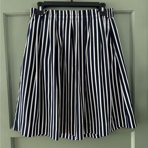J. Crew A-Line Skirt in Navy and White Stripes